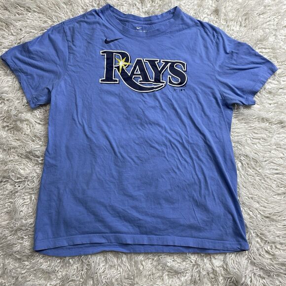 Nike Tampa Bay Rays T Shirt Light Blue Size XL Kiermaier #39 - Picture 1 of 4